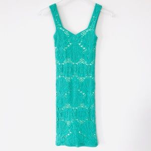 Free People Lace Bodycon Dress Turquoise XS/S